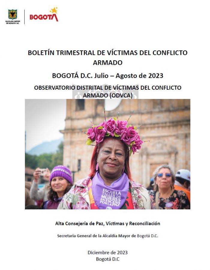 Boletín Víctimas Bogotá - Diciembre 2023 (corte a julio - agosto 2023)
